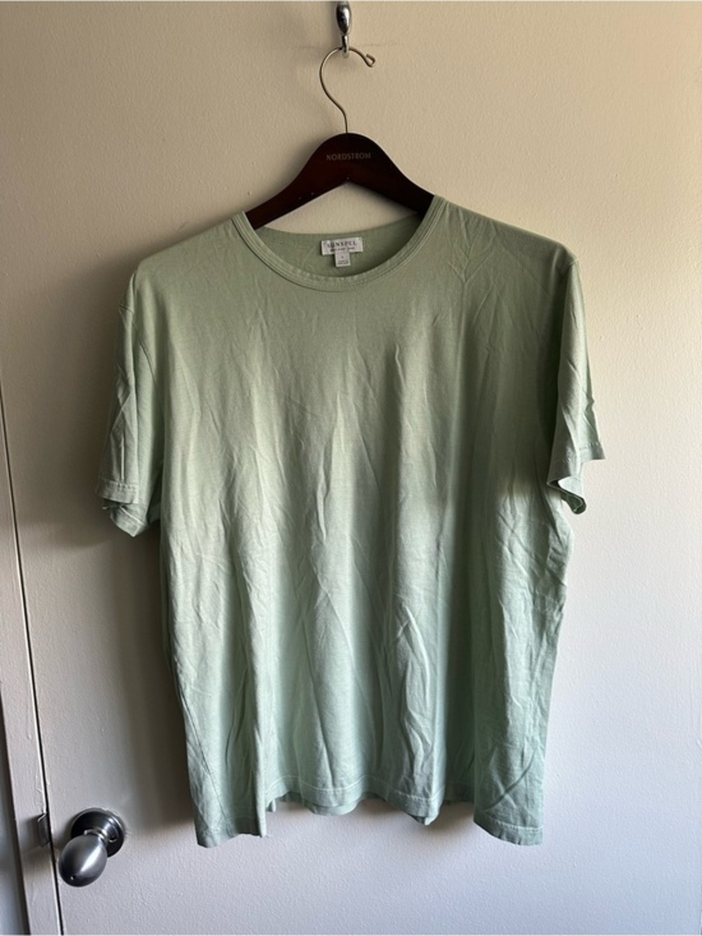 Sunspel England Sage Crew T‑Shirt US L
